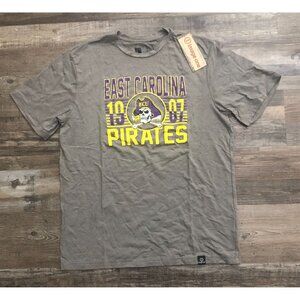 Image One East Carolina Pirates Mens Large Gray T Shirt New with Tags